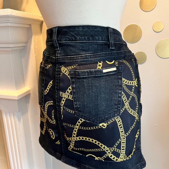 NWT MICHAEL Michael Kors Women Blue Denim Mini Skirt - Picture 4 of 8